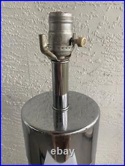 Vintage Mid Century Stacked Chrome Spun Aluminum Table Lamp