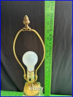 Vintage Mid-century Pottery Table Lamp Green Art Deco 30