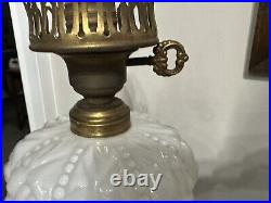 Vintage Milk Glass Art Deco Oil Lamp Electrified Part Fenton
