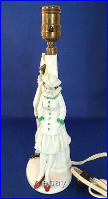 Vintage PAIR Art Deco Pierrot & Pierette Lamps Bavaria