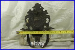 Vintage Pair Of Brass Lamps Holder Art Woman's Face, Bow European Lighting