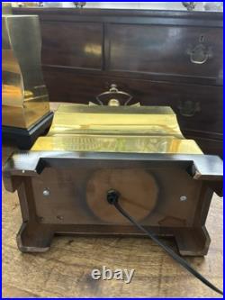 Vintage Pair Quality Brass Art Deco Modernist Square Lamps 24 Tall