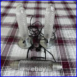 Vintage Pair of TORPEDO GLASS LAMPS + BED LIGHT Art Deco Bullet Skyscrapers