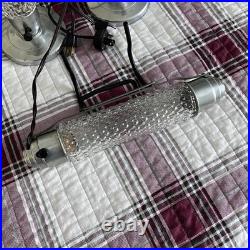 Vintage Pair of TORPEDO GLASS LAMPS + BED LIGHT Art Deco Bullet Skyscrapers