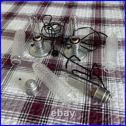 Vintage Pair of TORPEDO GLASS LAMPS + BED LIGHT Art Deco Bullet Skyscrapers