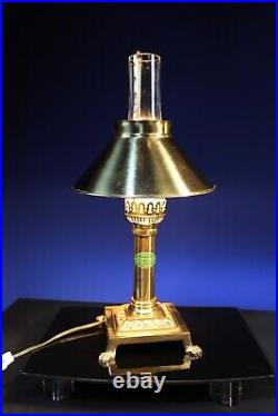 Vintage Paris Orient Express Istanbul Train Gold Brass Claw Foot Desk Lamp