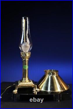 Vintage Paris Orient Express Istanbul Train Gold Brass Claw Foot Desk Lamp