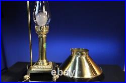 Vintage Paris Orient Express Istanbul Train Gold Brass Claw Foot Desk Lamp