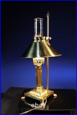 Vintage Paris Orient Express Istanbul Train Gold Brass Claw Foot Desk Lamp