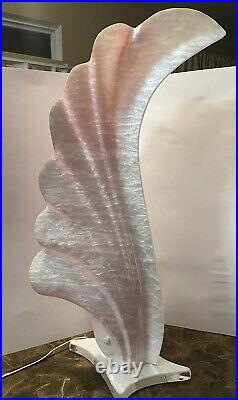 Vintage Pearlescent Acrylic Shell Form Lamp Attributed to Rougier Retro 29.75