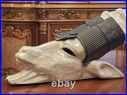 Vintage Porcelain Art deco capricorn wall lamp Ultra Rare 1970's