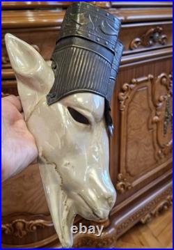 Vintage Porcelain Art deco capricorn wall lamp Ultra Rare 1970's