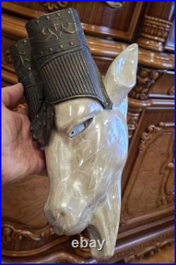Vintage Porcelain Art deco capricorn wall lamp Ultra Rare 1970's