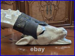 Vintage Porcelain Art deco capricorn wall lamp Ultra Rare 1970's