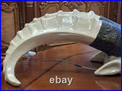 Vintage Porcelain Art deco capricorn wall lamp Ultra Rare 1970's