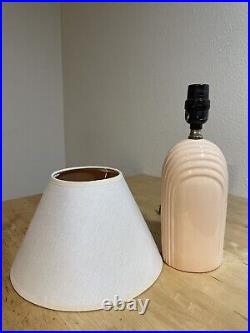 Vintage Post Modern Art Deco Nouveau Revival Wave 80's Pink Peach Ceramic lamp