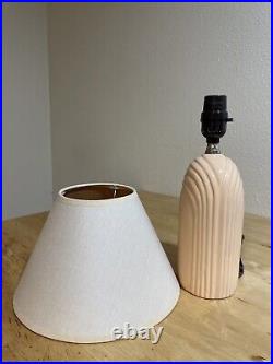 Vintage Post Modern Art Deco Nouveau Revival Wave 80's Pink Peach Ceramic lamp