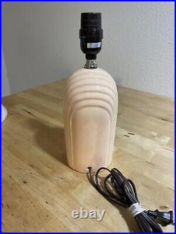 Vintage Post Modern Art Deco Nouveau Revival Wave 80's Pink Peach Ceramic lamp