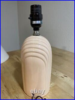 Vintage Post Modern Art Deco Nouveau Revival Wave 80's Pink Peach Ceramic lamp