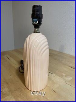 Vintage Post Modern Art Deco Nouveau Revival Wave 80's Pink Peach Ceramic lamp