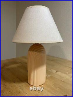 Vintage Post Modern Art Deco Nouveau Revival Wave 80's Pink Peach Ceramic lamp