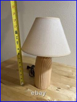 Vintage Post Modern Art Deco Nouveau Revival Wave 80's Pink Peach Ceramic lamp