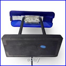 Vintage Postmodern Blue Glass Desk Lamp Art Deco Memphis Style Light