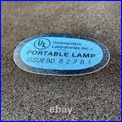 Vintage Postmodern Blue Glass Desk Lamp Art Deco Memphis Style Light