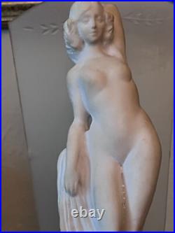 Vintage RARE & UNIQUE Art Deco Alabaster Nude Woman Lamp Night Light