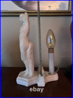 Vintage RARE & UNIQUE Art Deco Alabaster Nude Woman Lamp Night Light