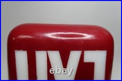 Vintage Red Glass EXIT Light Fixture Theater Commercial Sign Metal Housing B11