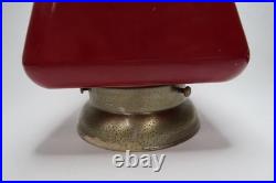 Vintage Red Glass EXIT Light Fixture Theater Commercial Sign Metal Housing B11