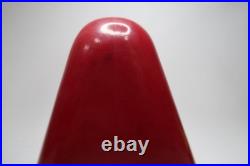 Vintage Red Glass EXIT Light Fixture Theater Commercial Sign Metal Housing B11