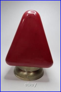 Vintage Red Glass EXIT Light Fixture Theater Commercial Sign Metal Housing B11