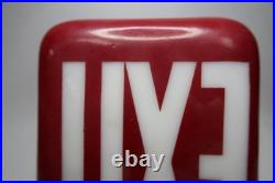 Vintage Red Glass EXIT Light Fixture Theater Commercial Sign Metal Housing B11