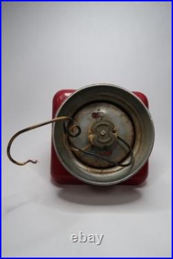 Vintage Red Glass EXIT Light Fixture Theater Commercial Sign Metal Housing B11