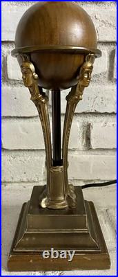 Vintage Robert Abbey Art Deco Brown And Gold MCM Table Lamp 25