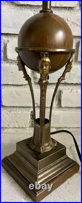 Vintage Robert Abbey Art Deco Brown And Gold MCM Table Lamp 25