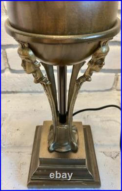 Vintage Robert Abbey Art Deco Brown And Gold MCM Table Lamp 25