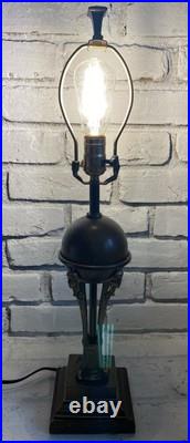 Vintage Robert Abbey Art Deco Brown And Gold MCM Table Lamp 25