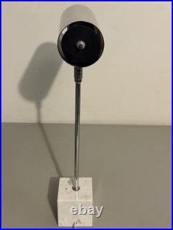 Vintage Robert Sonneman Italy Marble Base Table Lamp Art Deco Chrome