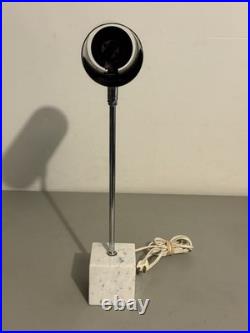 Vintage Robert Sonneman Italy Marble Base Table Lamp Art Deco Chrome