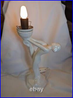 Vintage Rosenthal Netter art deco nude woman lamp, Italy, no shade