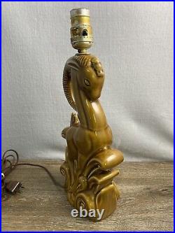 Vintage Royal Haegar Art Deco MCM Lamp Impala Deer Gazelle Brown Ceramic