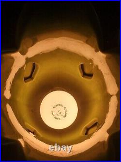 Vintage Royal Haeger 1950's Petal Art Deco Green Honey Glaze TV Lamp With Tags