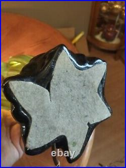 Vintage Royal Haeger 1950's Petal Art Deco Green Honey Glaze TV Lamp With Tags