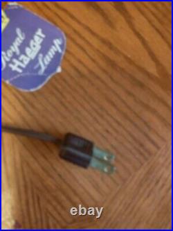 Vintage Royal Haeger 1950's Petal Art Deco Green Honey Glaze TV Lamp With Tags