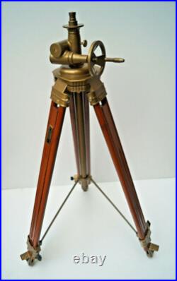 Vintage Royal Style Wooden Tripod Floor Lamp Interior Decor