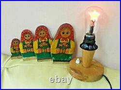 Vintage Russian Night Lamp Candle Flame Imitation Art Deco Soviet Era Ussr 220v