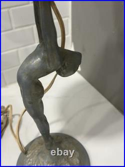 Vintage Sarsaparilla Aluminum Metal Art Deco Lamp Base with Shade 18 Read